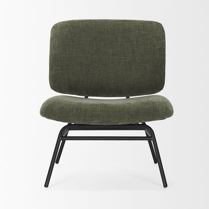 Mercana - Nora Forest Green Fabric w/ Matte Black Metal Legs Accent Chair - 70685_CLOSEOUT view 2