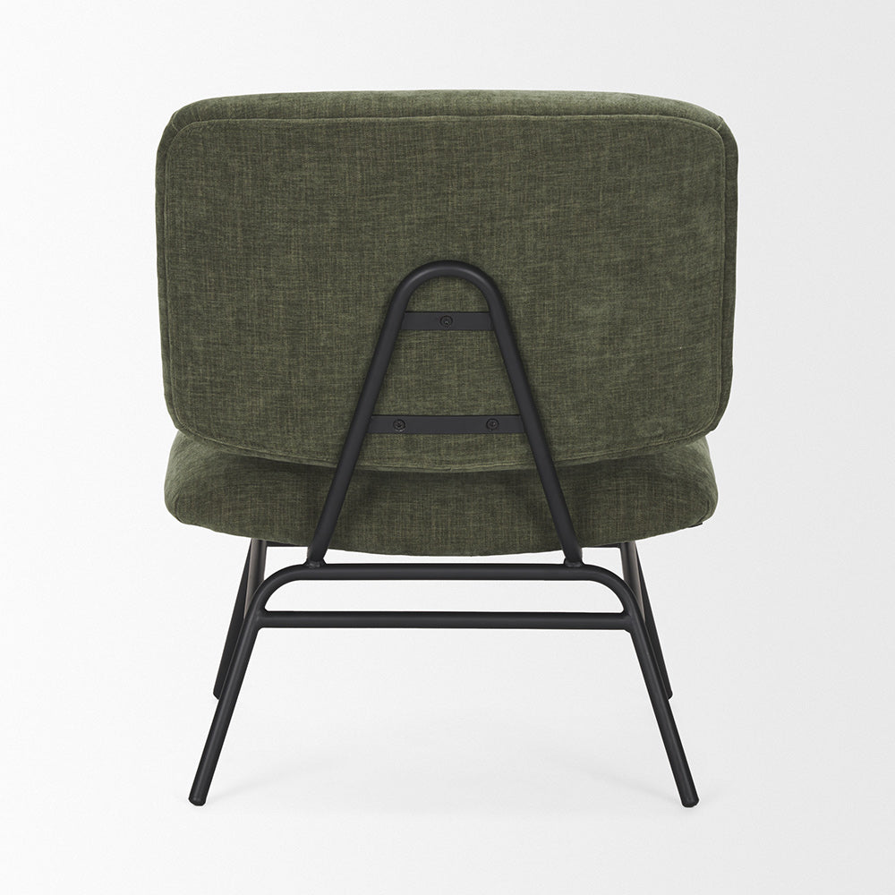 Mercana - Nora Forest Green Fabric w/ Matte Black Metal Legs Accent Chair - 70685_CLOSEOUT view 4