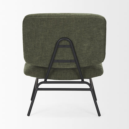Mercana - Nora Forest Green Fabric w/ Matte Black Metal Legs Accent Chair - 70685_CLOSEOUT view 4
