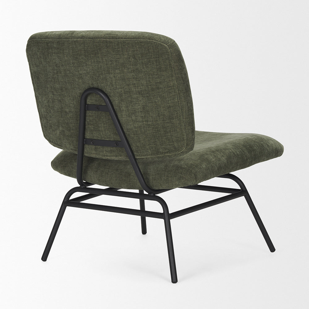 Mercana - Nora Forest Green Fabric w/ Matte Black Metal Legs Accent Chair - 70685_CLOSEOUT view 5