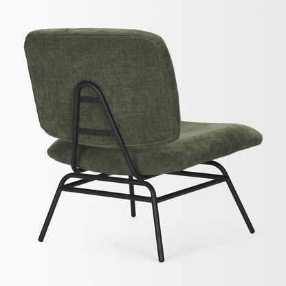 Mercana - Nora Forest Green Fabric w/ Matte Black Metal Legs Accent Chair - 70685_CLOSEOUT view 5