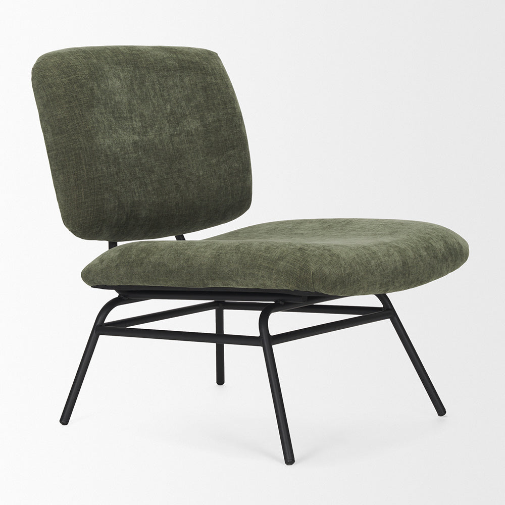 Mercana - Nora Forest Green Fabric w/ Matte Black Metal Legs Accent Chair - 70685_CLOSEOUT view 6
