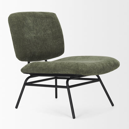 Mercana - Nora Forest Green Fabric w/ Matte Black Metal Legs Accent Chair - 70685_CLOSEOUT view 6