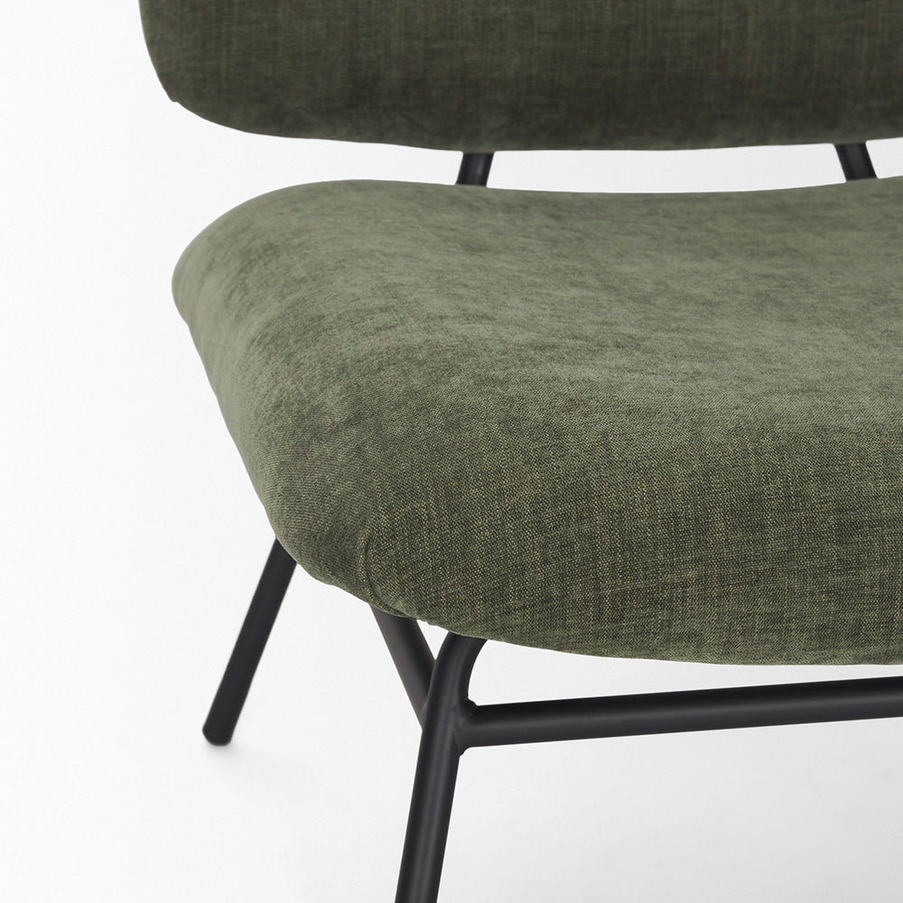 Mercana - Nora Forest Green Fabric w/ Matte Black Metal Legs Accent Chair - 70685_CLOSEOUT view 9