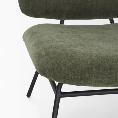 Mercana - Nora Forest Green Fabric w/ Matte Black Metal Legs Accent Chair - 70685_CLOSEOUT view 9