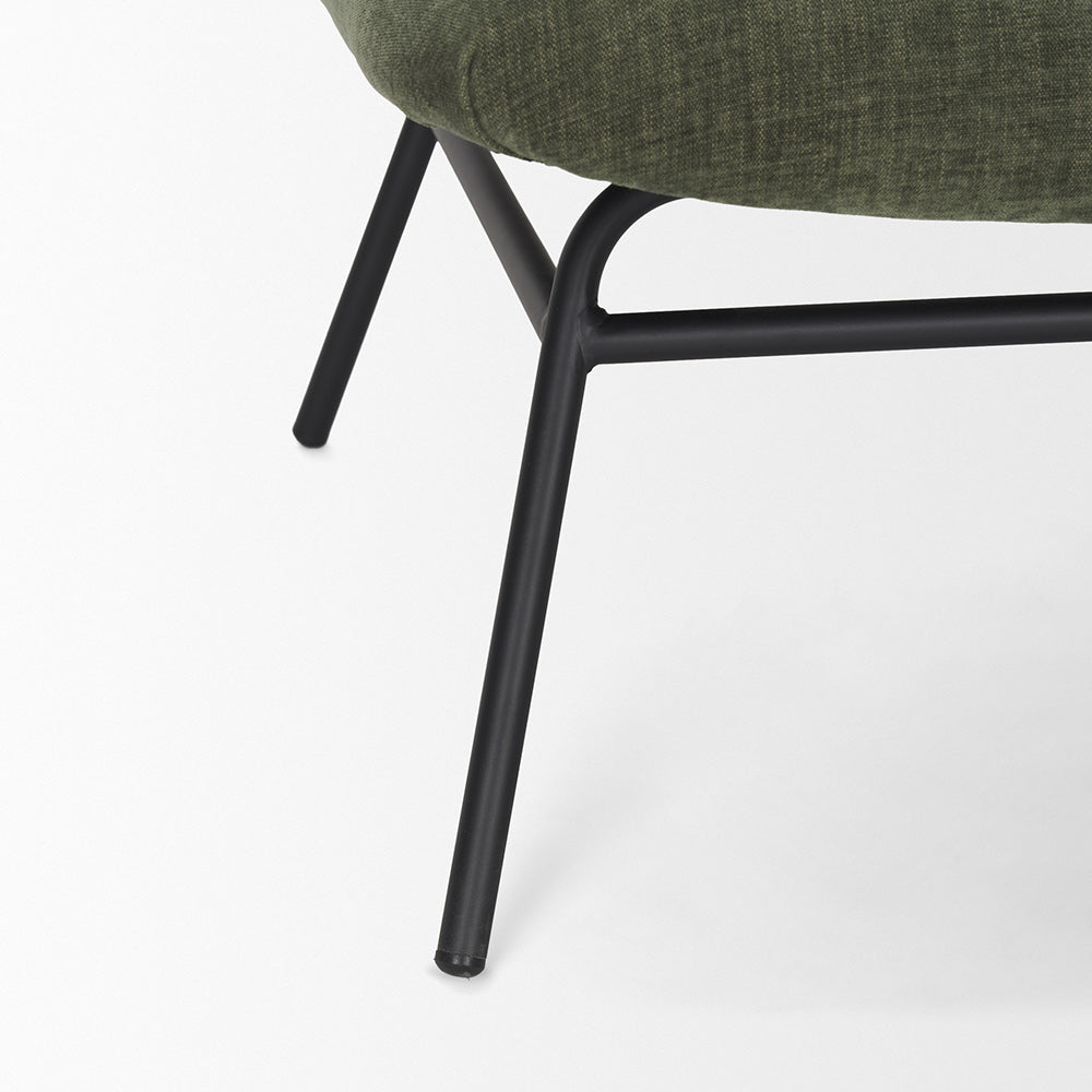 Mercana - Nora Forest Green Fabric w/ Matte Black Metal Legs Accent Chair - 70685_CLOSEOUT view 10