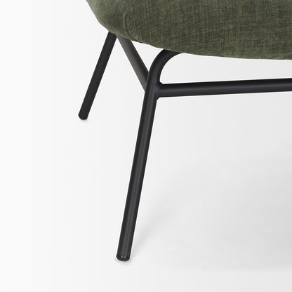 Mercana - Nora Forest Green Fabric w/ Matte Black Metal Legs Accent Chair - 70685_CLOSEOUT view 10