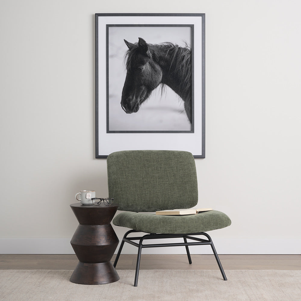Mercana - Nora Forest Green Fabric w/ Matte Black Metal Legs Accent Chair - 70685_CLOSEOUT view 12