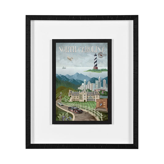 Mercana - North Carolina by Mercana Studio a Framed Art Print Matted under Glass - 14968 view 1