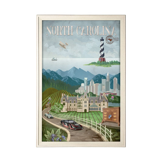 Mercana - North Carolina by Mercana Studio a Framed Art Print Matted under Glass - 14971 view 1