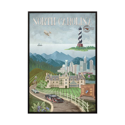 Mercana - North Carolina by Mercana Studio a Hand Embellished Textured Framed Art Print - 14969 view 1