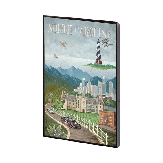 Mercana - North Carolina by Mercana Studio a Hand Embellished Textured Framed Art Print - 14969 view 2
