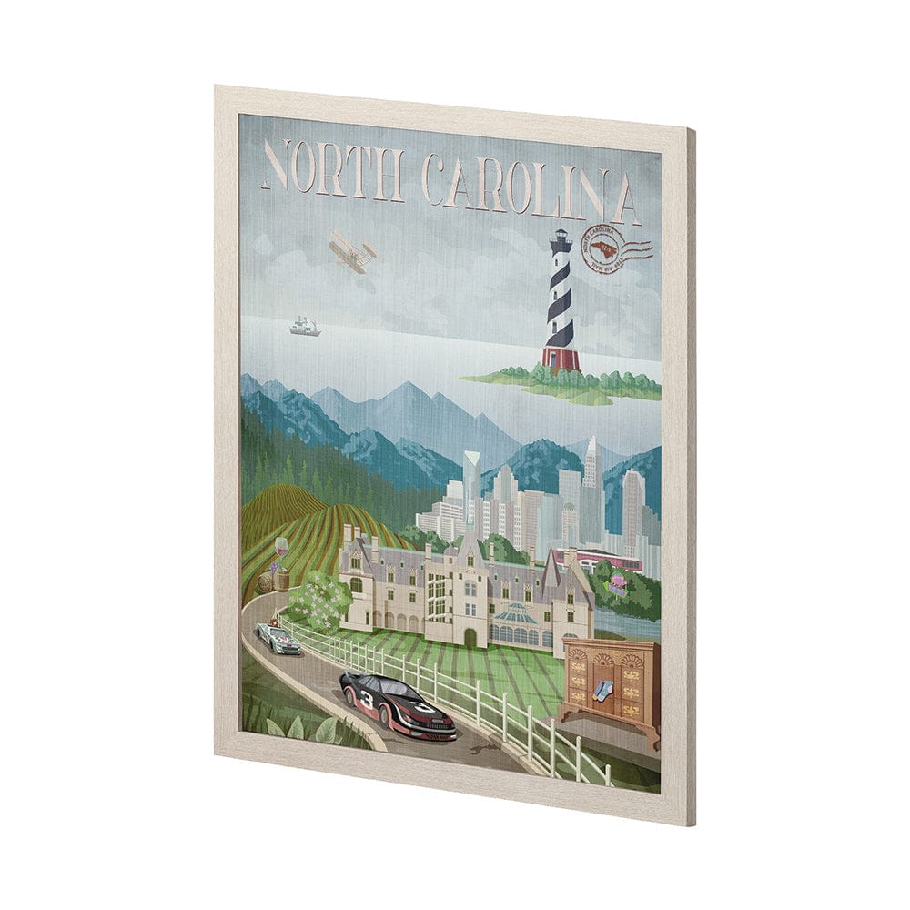 Mercana - North Carolina by Mercana Studio a Hand Embellished Textured Framed Art Print - 14970 view 2