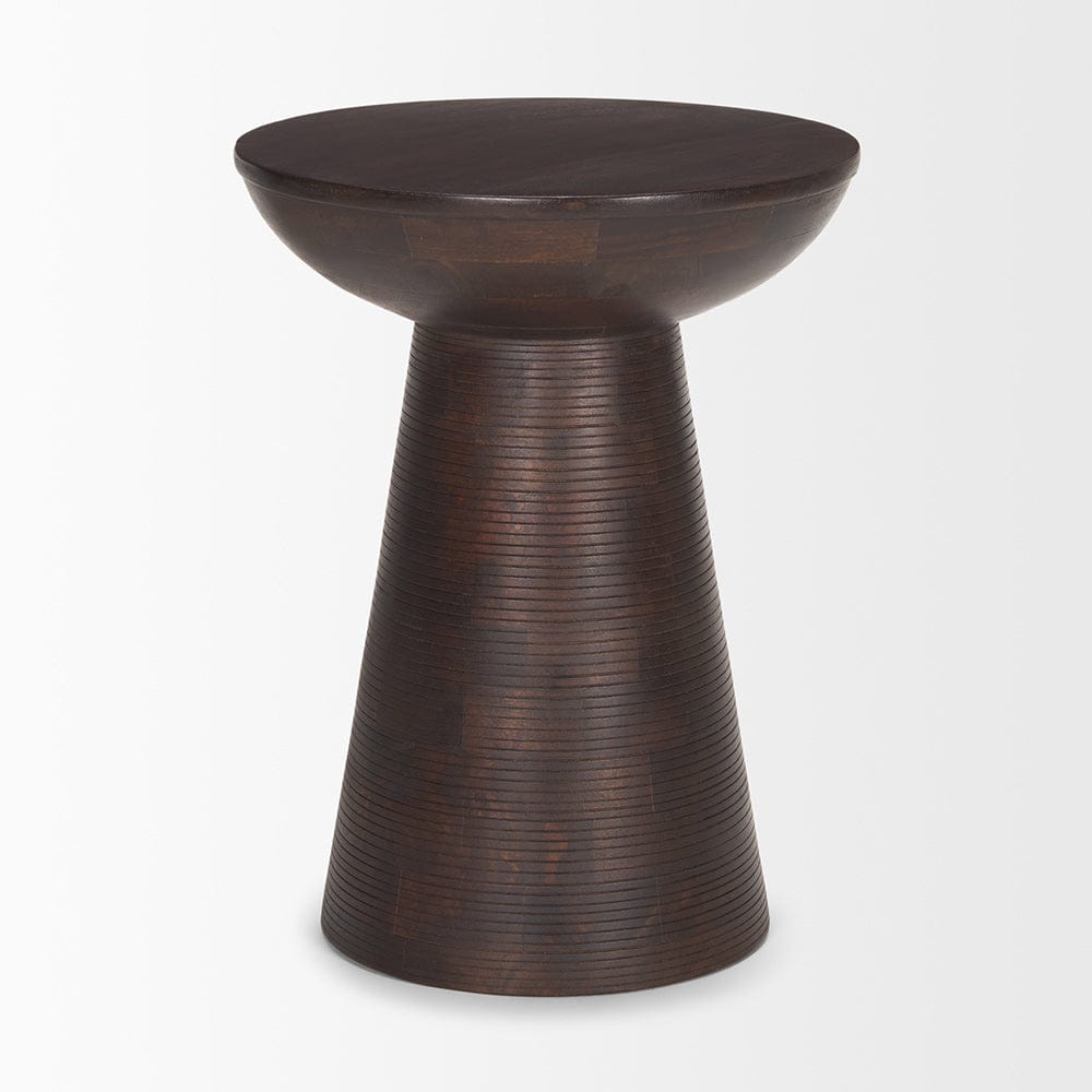 Mercana - Novell Dark Brown Wood Pedestal Accent Table - 70510 view 2