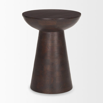 Mercana - Novell Dark Brown Wood Pedestal Accent Table - 70510 view 2