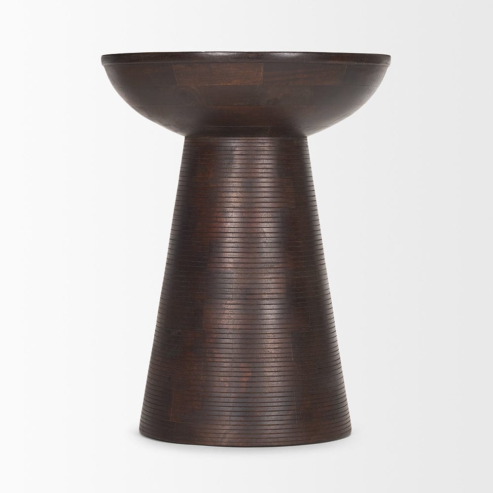 Mercana - Novell Dark Brown Wood Pedestal Accent Table - 70510 view 3