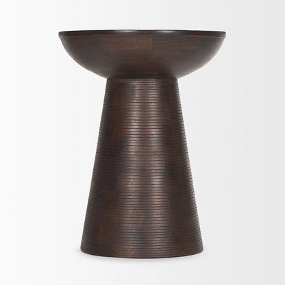 Mercana - Novell Dark Brown Wood Pedestal Accent Table - 70510 view 3