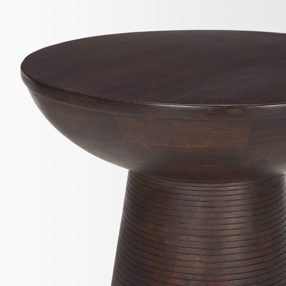 Mercana - Novell Dark Brown Wood Pedestal Accent Table - 70510 view 5
