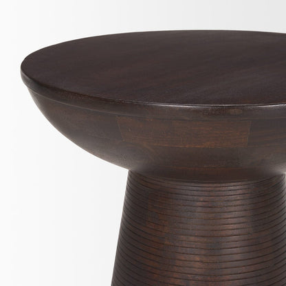 Mercana - Novell Dark Brown Wood Pedestal Accent Table - 70510 view 5