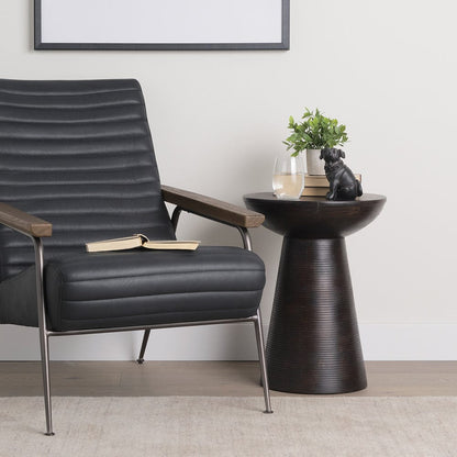 Mercana - Novell Dark Brown Wood Pedestal Accent Table - 70510 view 8