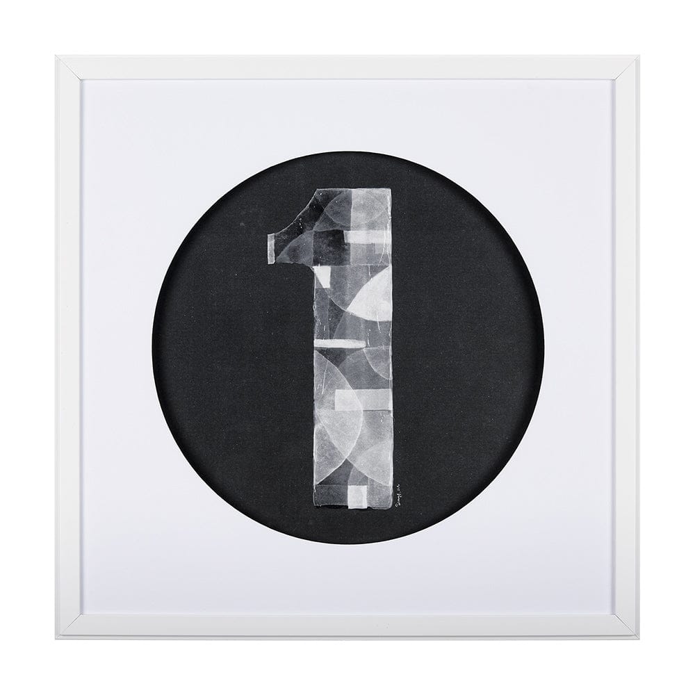 Mercana - Numbers I by Mercana Studio a Hand Embellished Textured Framed Art Print Matted under Glass - 14504 view 1
