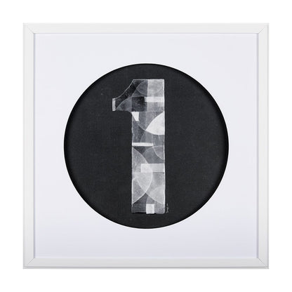 Mercana - Numbers I by Mercana Studio a Hand Embellished Textured Framed Art Print Matted under Glass - 14504 view 1