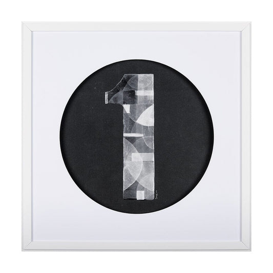Mercana - Numbers I by Mercana Studio a Hand Embellished Textured Framed Art Print Matted under Glass - 14504 view 1
