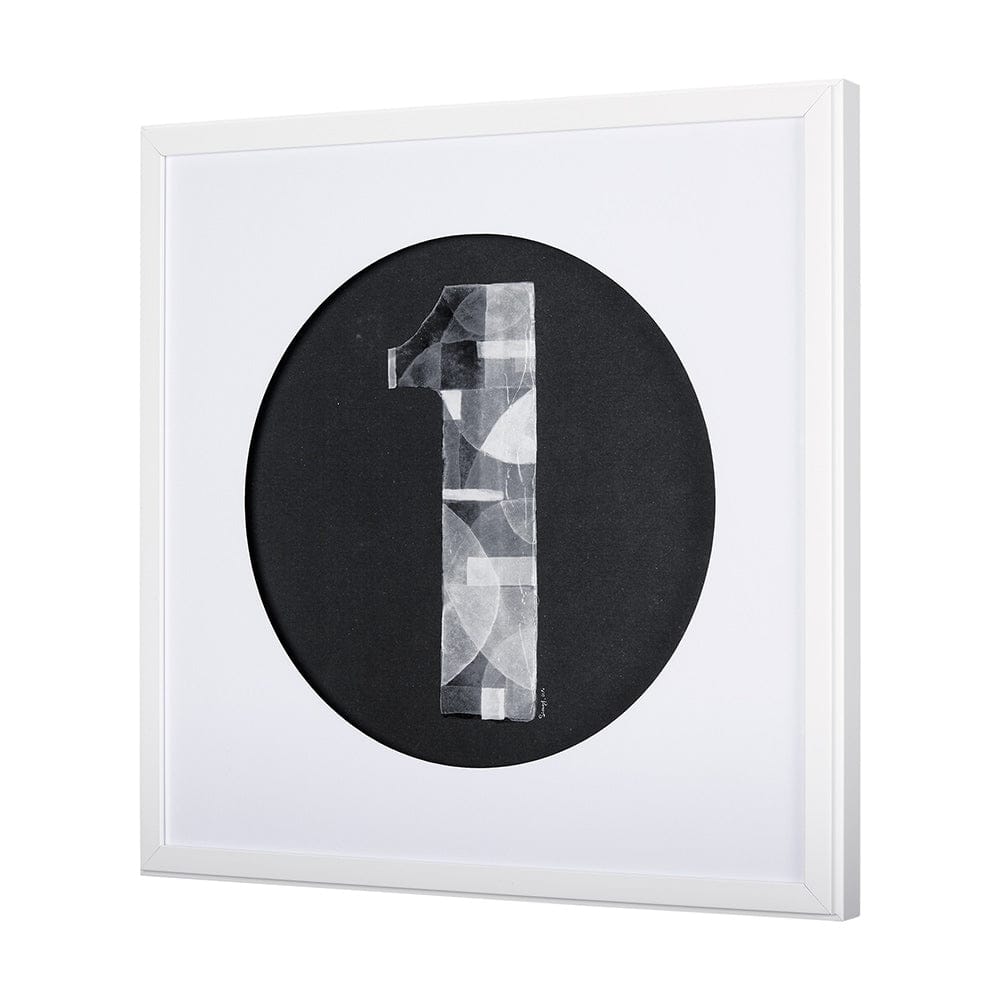 Mercana - Numbers I by Mercana Studio a Hand Embellished Textured Framed Art Print Matted under Glass - 14504 view 2
