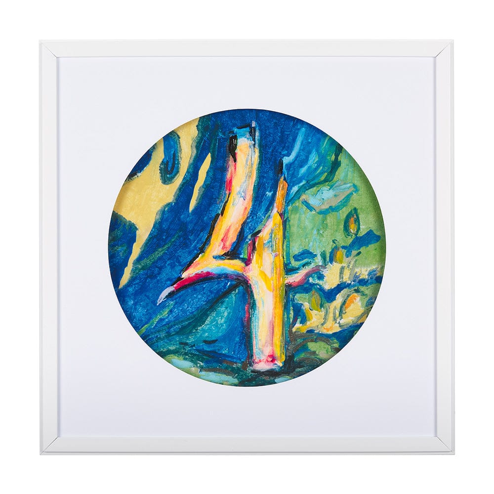 Mercana - Numbers IV by Mercana Studio a Hand Embellished Textured Framed Art Print Matted under Glass - 14507 view 1