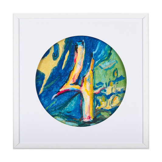 Mercana - Numbers IV by Mercana Studio a Hand Embellished Textured Framed Art Print Matted under Glass - 14507 view 1