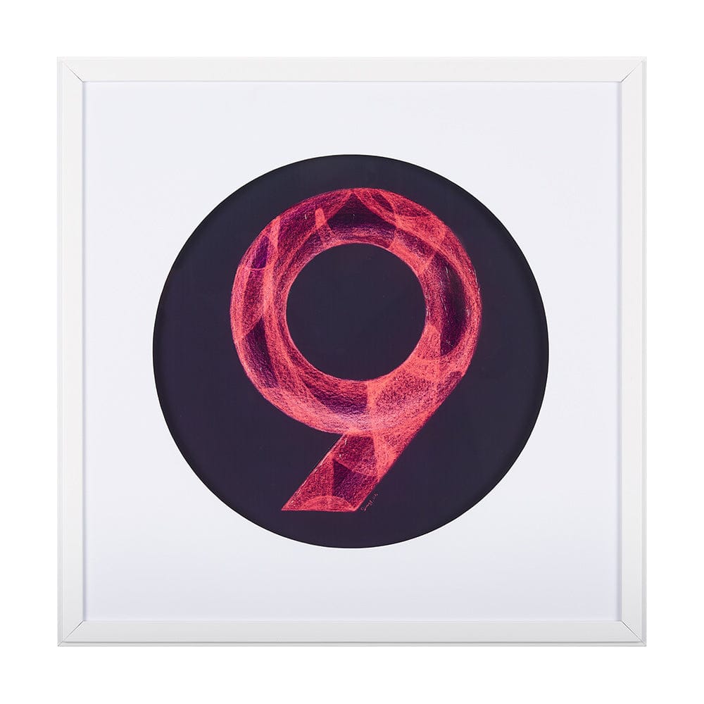 Mercana - Numbers IX by Mercana Studio a Hand Embellished Textured Framed Art Print Matted under Glass - 14512 view 1