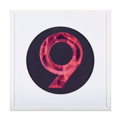 Mercana - Numbers IX by Mercana Studio a Hand Embellished Textured Framed Art Print Matted under Glass - 14512 view 1