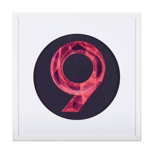 Mercana - Numbers IX by Mercana Studio a Hand Embellished Textured Framed Art Print Matted under Glass - 14512 view 1