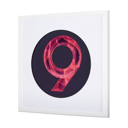 Mercana - Numbers IX by Mercana Studio a Hand Embellished Textured Framed Art Print Matted under Glass - 14512 view 2