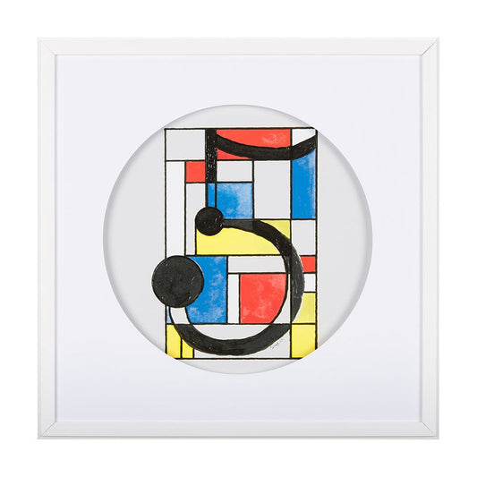 Mercana - Numbers V by Mercana Studio a Hand Embellished Textured Framed Art Print Matted under Glass - 14508 view 1