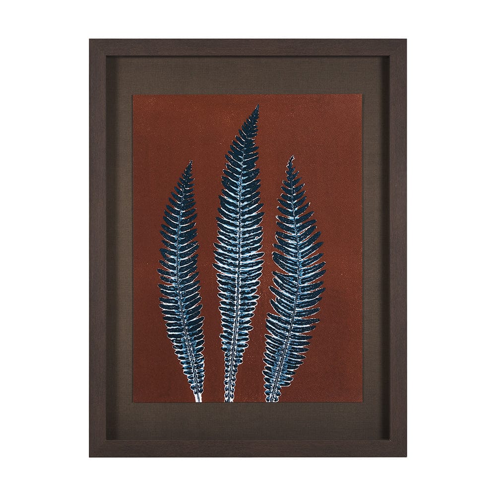 Mercana - Nutmeg Fern 4 by Mary Margaret Briggs Hand Embellished Textured Framed Art Print Matted under Glass - 15380 view 1
