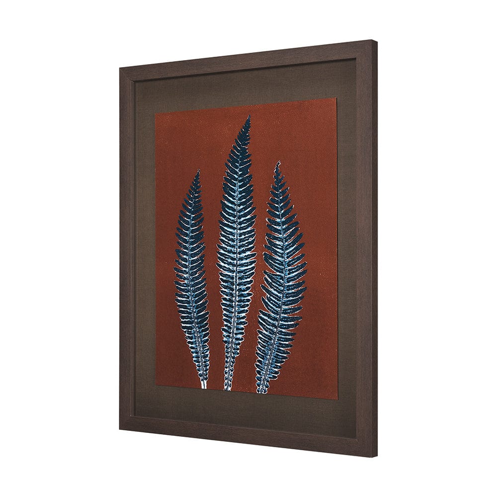 Mercana - Nutmeg Fern 4 by Mary Margaret Briggs Hand Embellished Textured Framed Art Print Matted under Glass - 15380 view 2