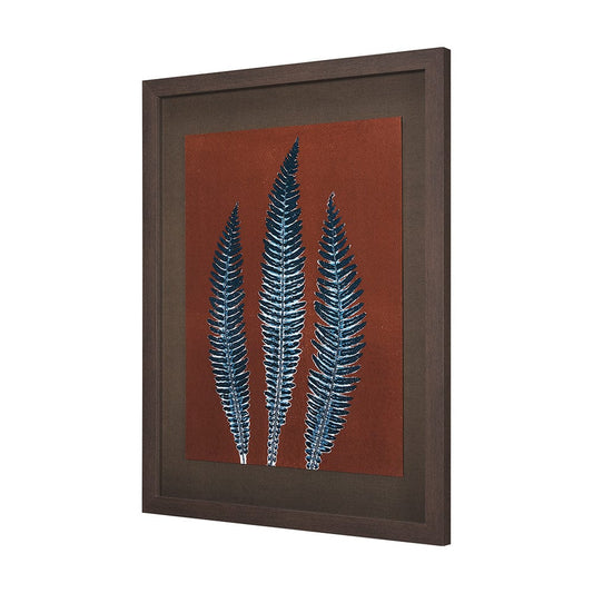 Mercana - Nutmeg Fern 4 by Mary Margaret Briggs Hand Embellished Textured Framed Art Print Matted under Glass - 15380 view 2