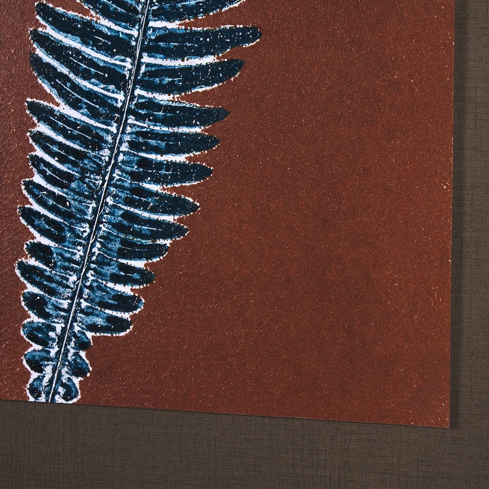 Mercana - Nutmeg Fern 4 by Mary Margaret Briggs Hand Embellished Textured Framed Art Print Matted under Glass - 15380 view 6