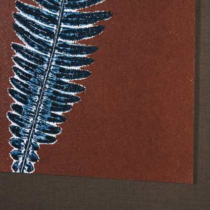 Mercana - Nutmeg Fern 4 by Mary Margaret Briggs Hand Embellished Textured Framed Art Print Matted under Glass - 15380 view 6