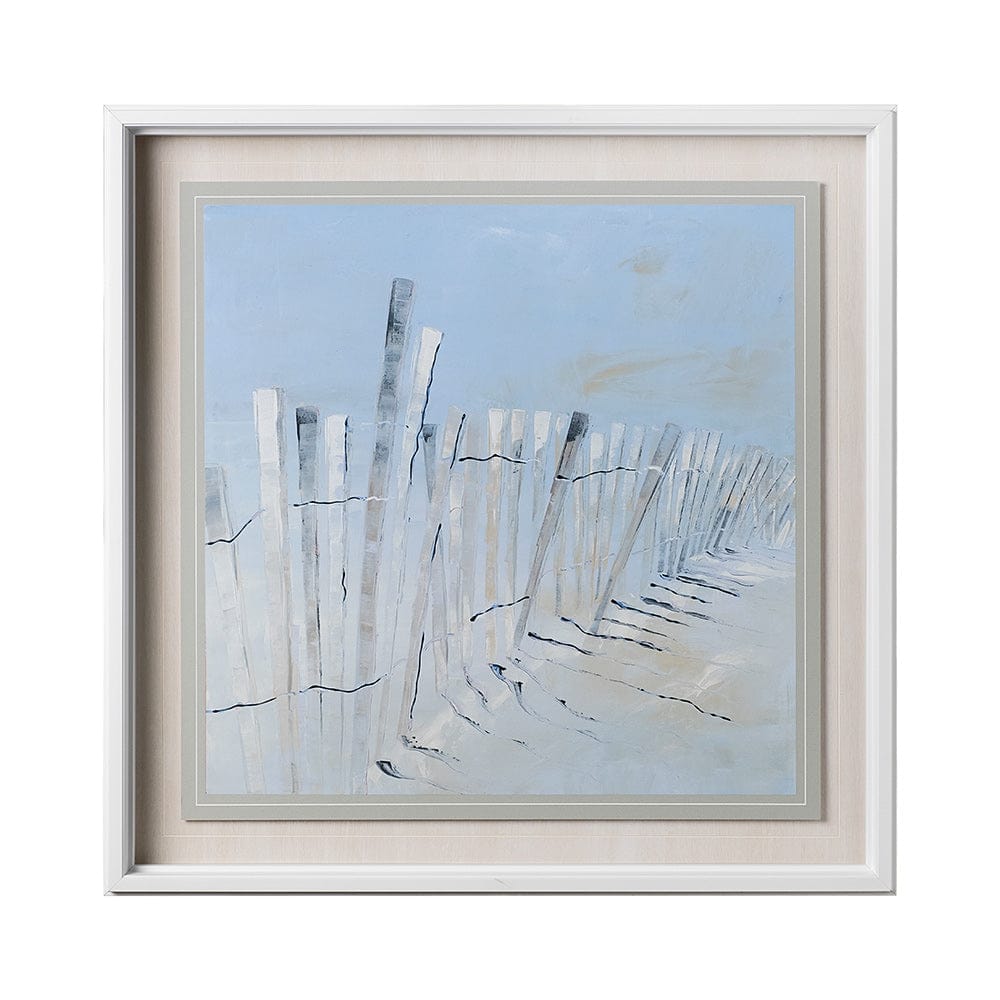 Mercana - Ocean Fence by Mercana Studio a Hand Embellished Textured Framed Art Print Matted under Glass - 12598 view 1