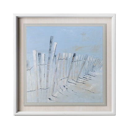 Mercana - Ocean Fence by Mercana Studio a Hand Embellished Textured Framed Art Print Matted under Glass - 12598 view 1