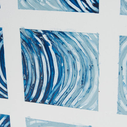 Mercana - Ocean Sounds II by Studio M a handmade Original Framed Artwork under Glass - 15038 view 7