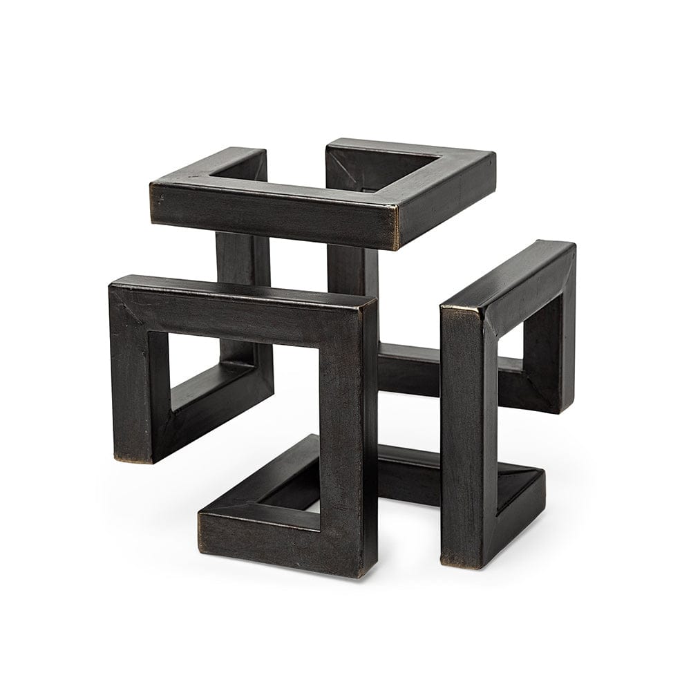 Mercana - Octothorp I Small 8L x 8W Black Metal Cube-Like Sculpture - 67914 view 1