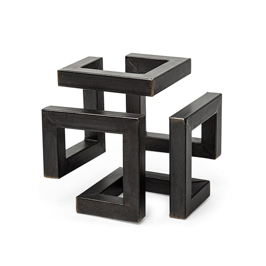Mercana - Octothorp I Small 8L x 8W Black Metal Cube-Like Sculpture - 67914 view 1