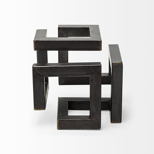 Mercana - Octothorp I Small 8L x 8W Black Metal Cube-Like Sculpture - 67914 view 2