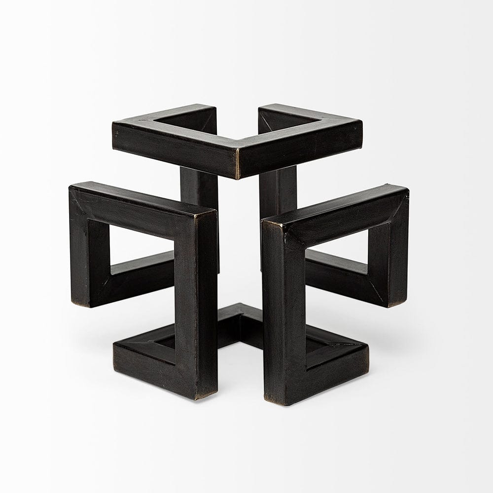 Mercana - Octothorp I Small 8L x 8W Black Metal Cube-Like Sculpture - 67914 view 3
