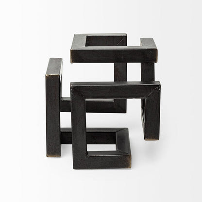 Mercana - Octothorp I Small 8L x 8W Black Metal Cube-Like Sculpture - 67914 view 4