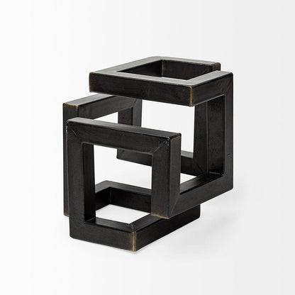 Mercana - Octothorp I Small 8L x 8W Black Metal Cube-Like Sculpture - 67914 view 5