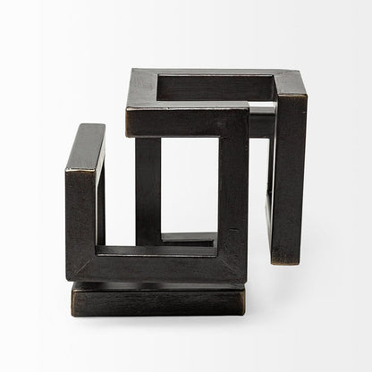 Mercana - Octothorp I Small 8L x 8W Black Metal Cube-Like Sculpture - 67914 view 6